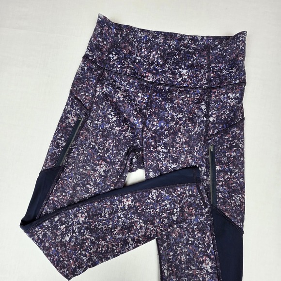 Athleta Pants - Athleta Rainier Printed Mesh Size S Purple Women High‎ Rise Pocket Leggings